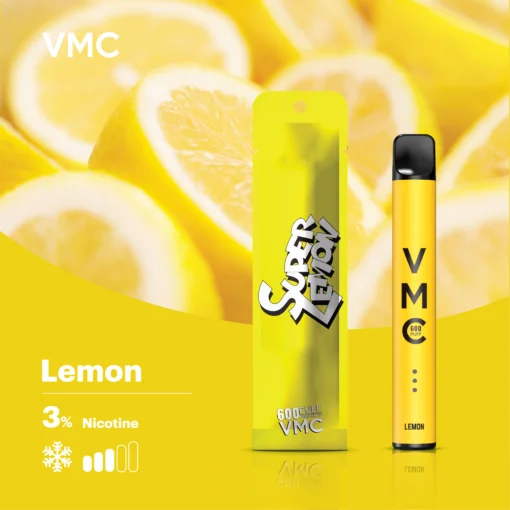 VMC POD 600 PUFF บุหรี่ไฟฟ้า พอตใช้แล้วทิ้ง กลิ่น Lemon