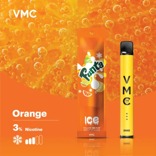 VMC POD 600 PUFF บุหรี่ไฟฟ้า พอตใช้แล้วทิ้ง กลิ่น Orange