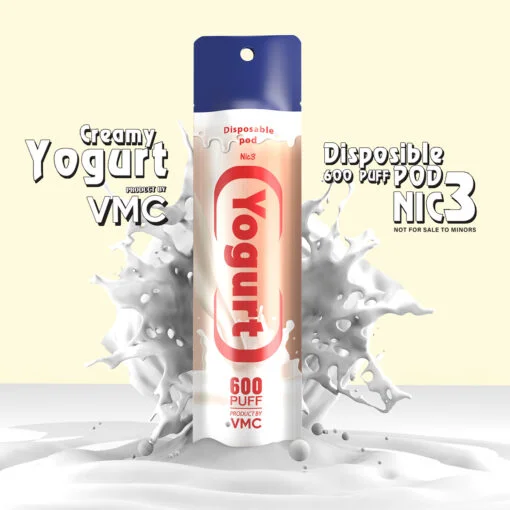 VMC POD 600 Puffs บุหรี่ไฟฟ้า พอตใช้แล้วทิ้ง กลิ่น Creamy Yogurt